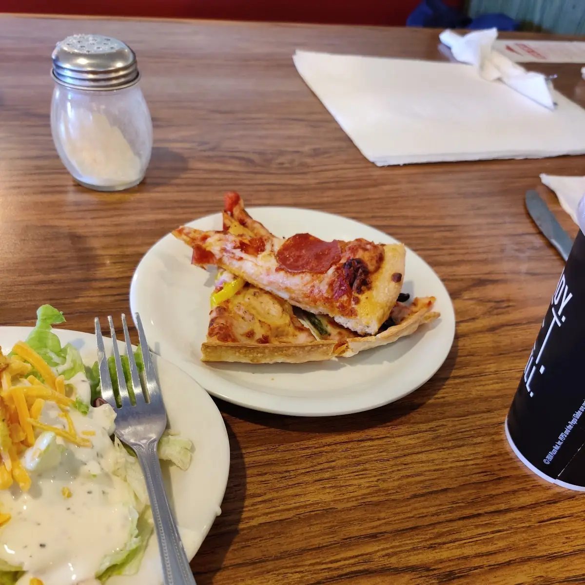 Cheese Pizza Slice and Salad