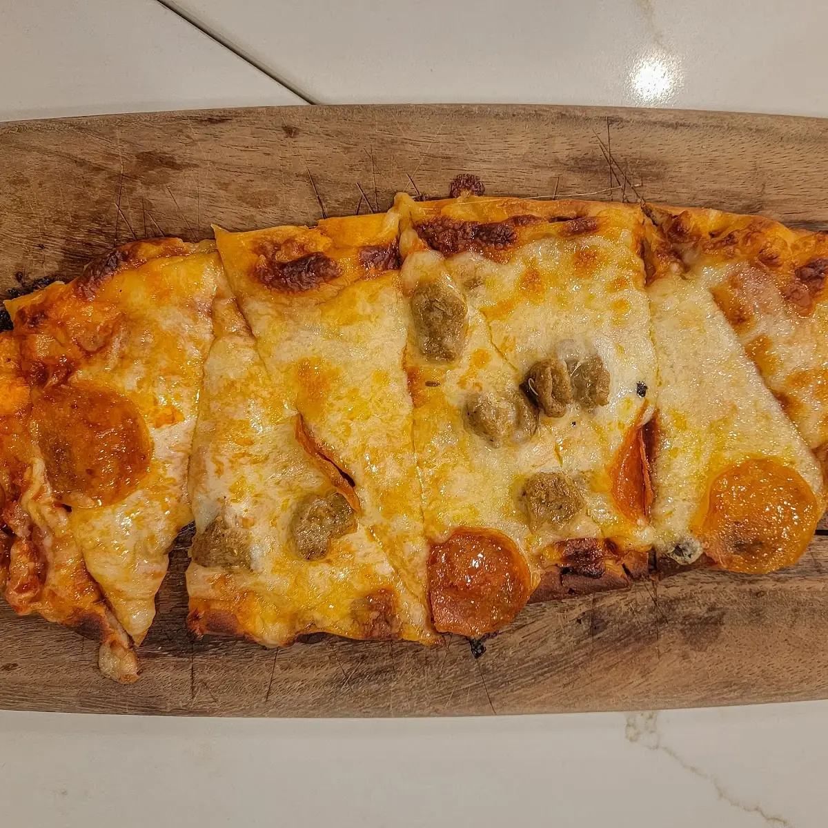 Pepperoni & Sausage Flatbread Pizza