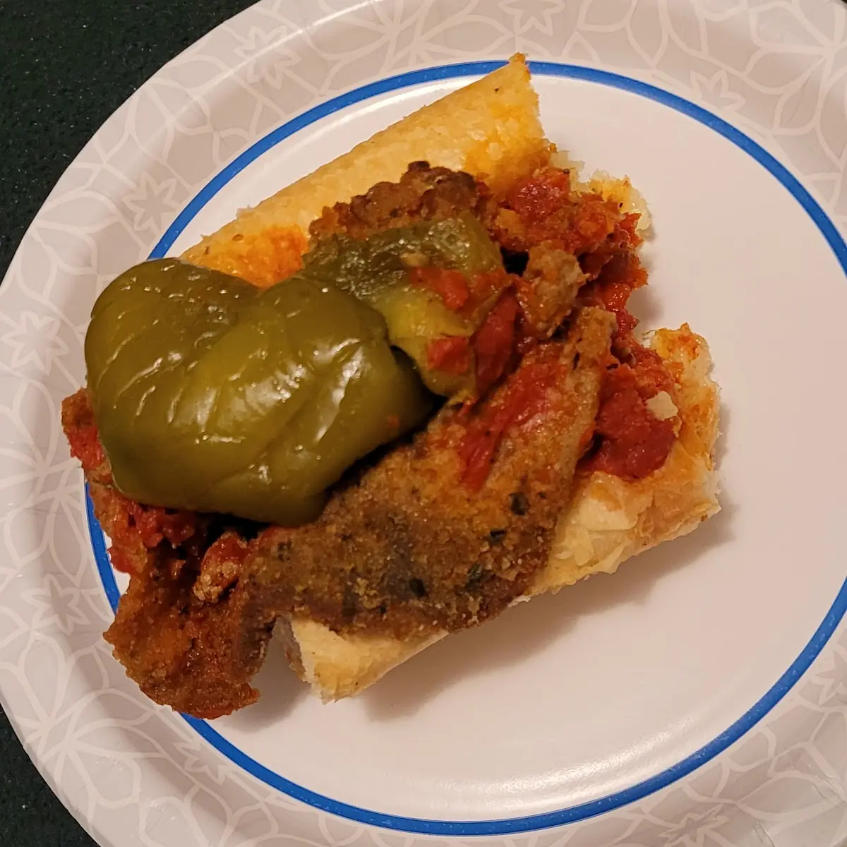 Breaded Steak Sandwich with Peppers