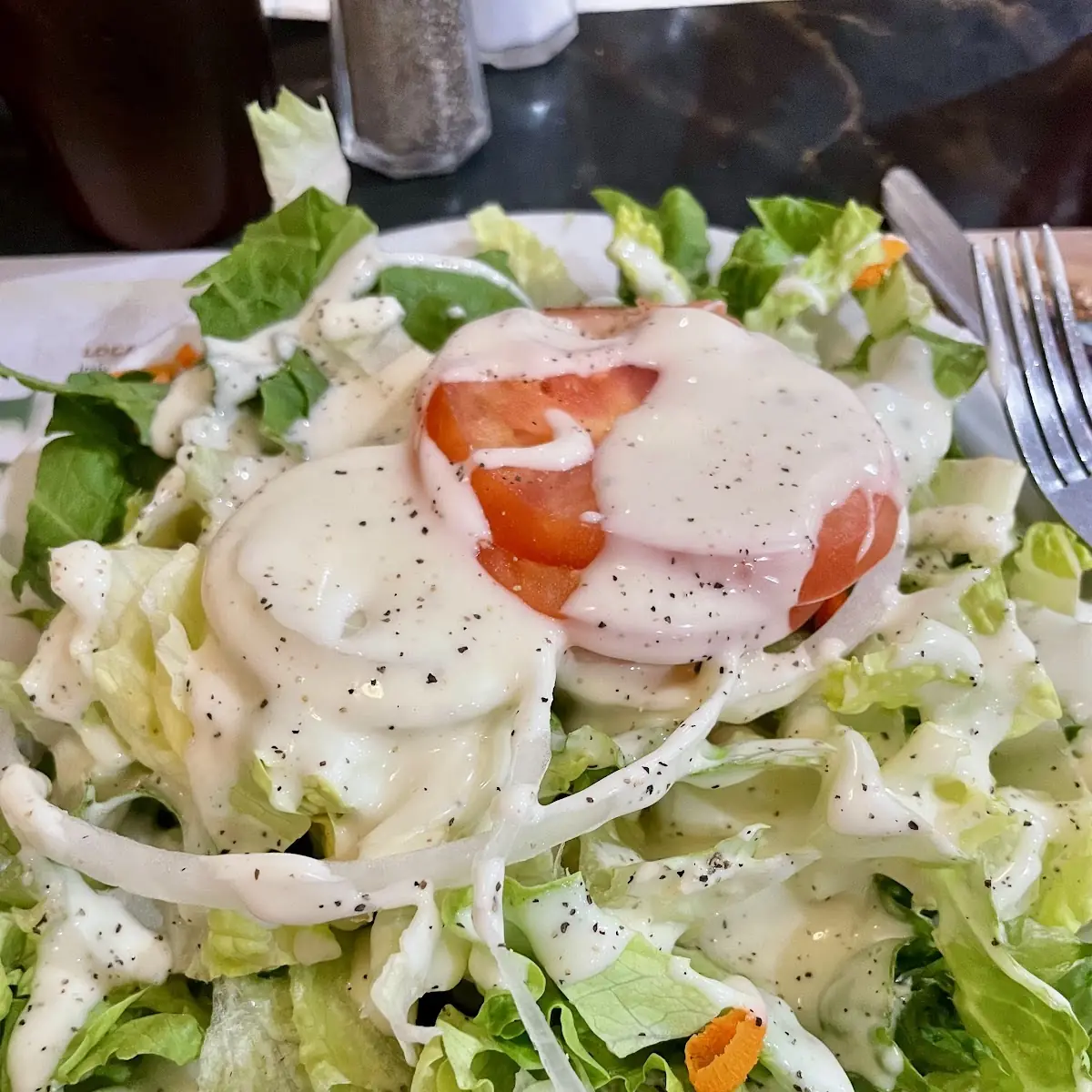 Side Salad with Ranch Dressing