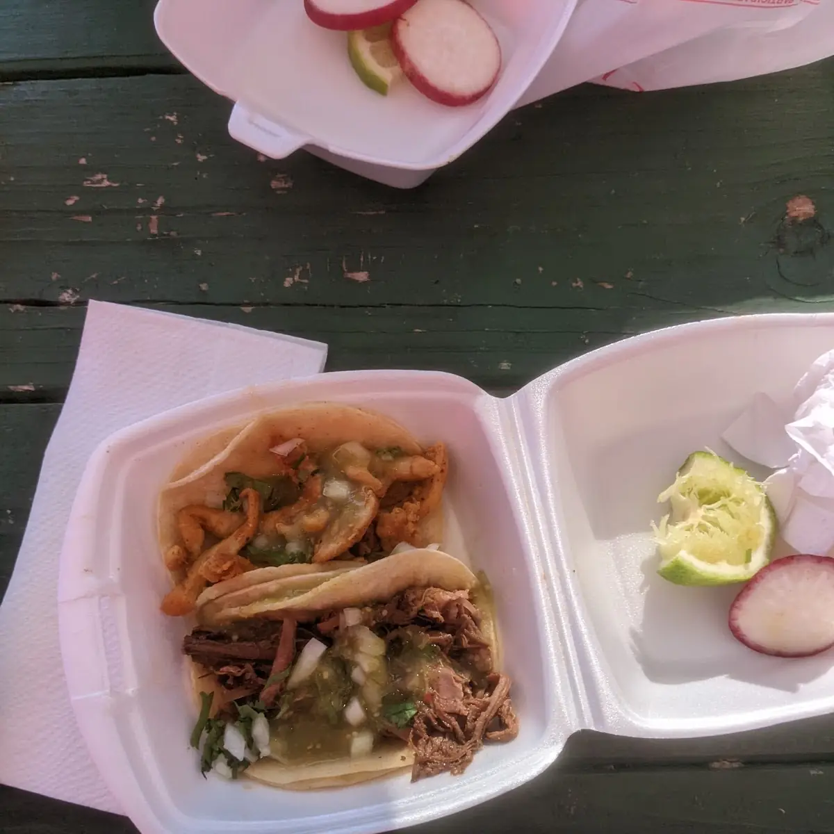 Chicken Taco and Birria Taco