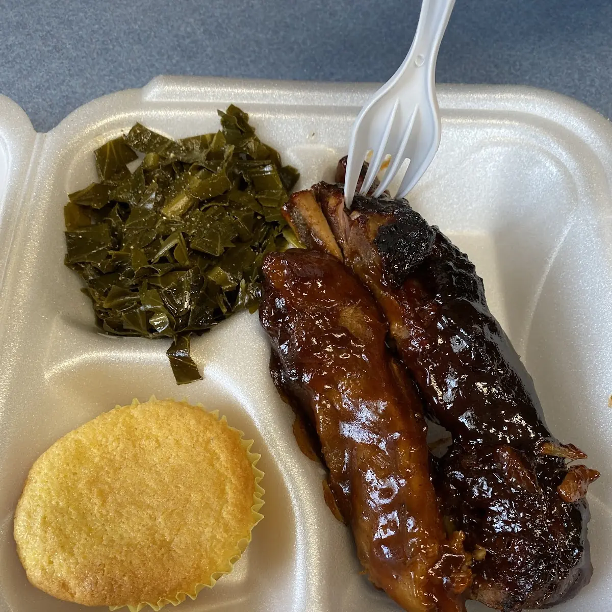 Ribs Cornbread Greens
