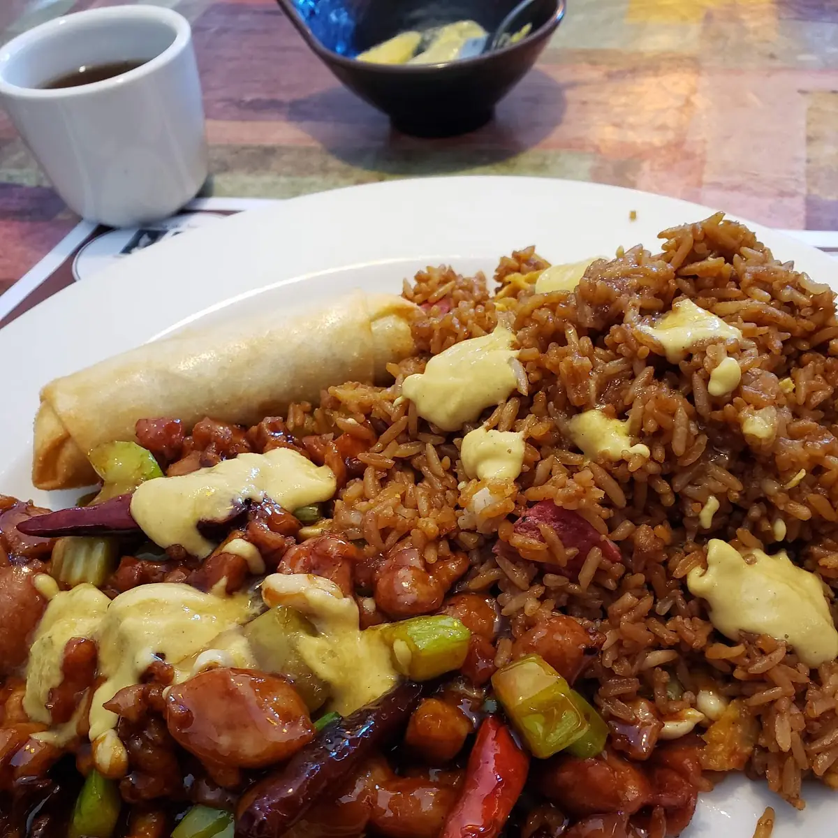 Kung Pao Chicken with Spring Roll