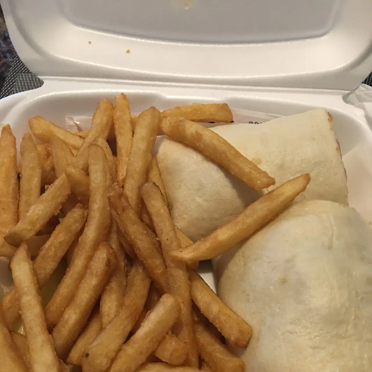 Crispy Chicken Ceaser Wrap with Fries