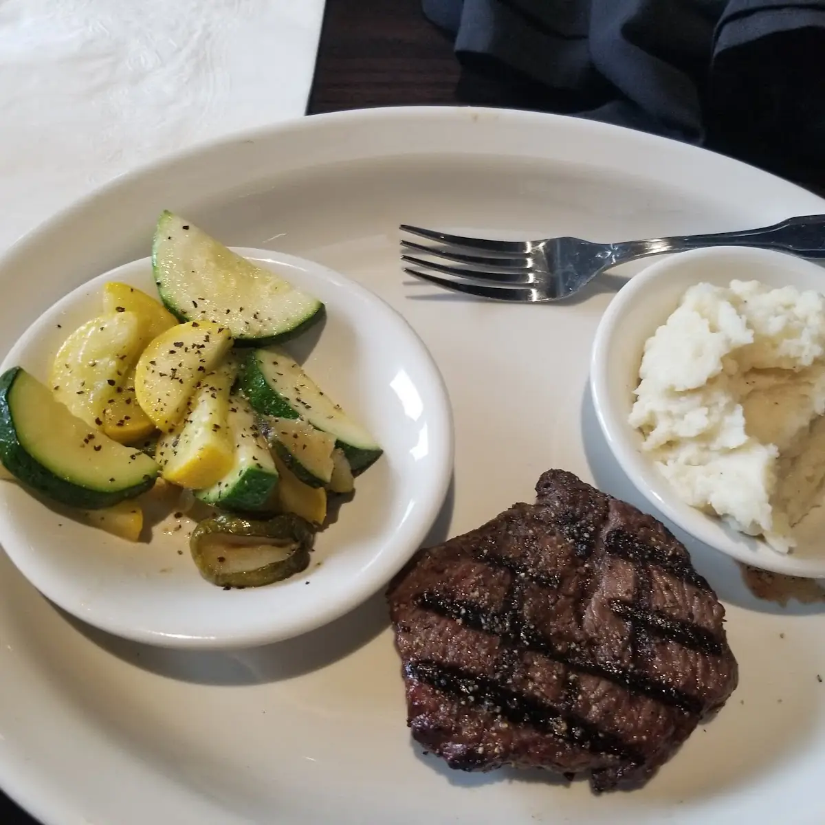 Sirloin Steak Mashed Potatoes and Vegetables