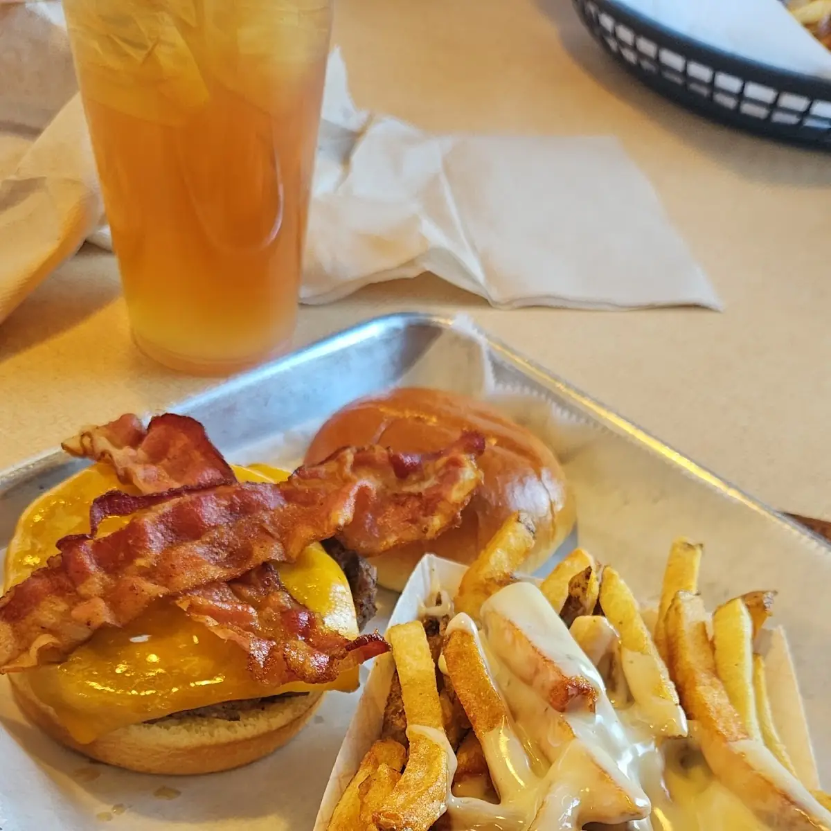 Bacon Cheese Burger and Cheesy Bacon Fries