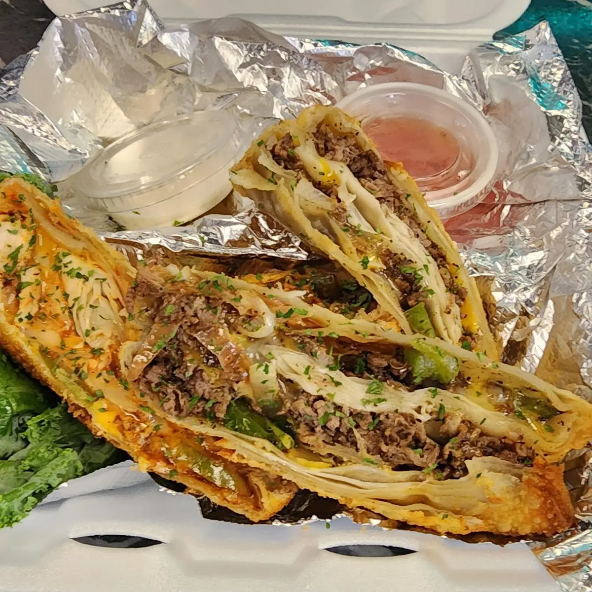 Buffalo & Philly Cheese Steak Egg Rolls