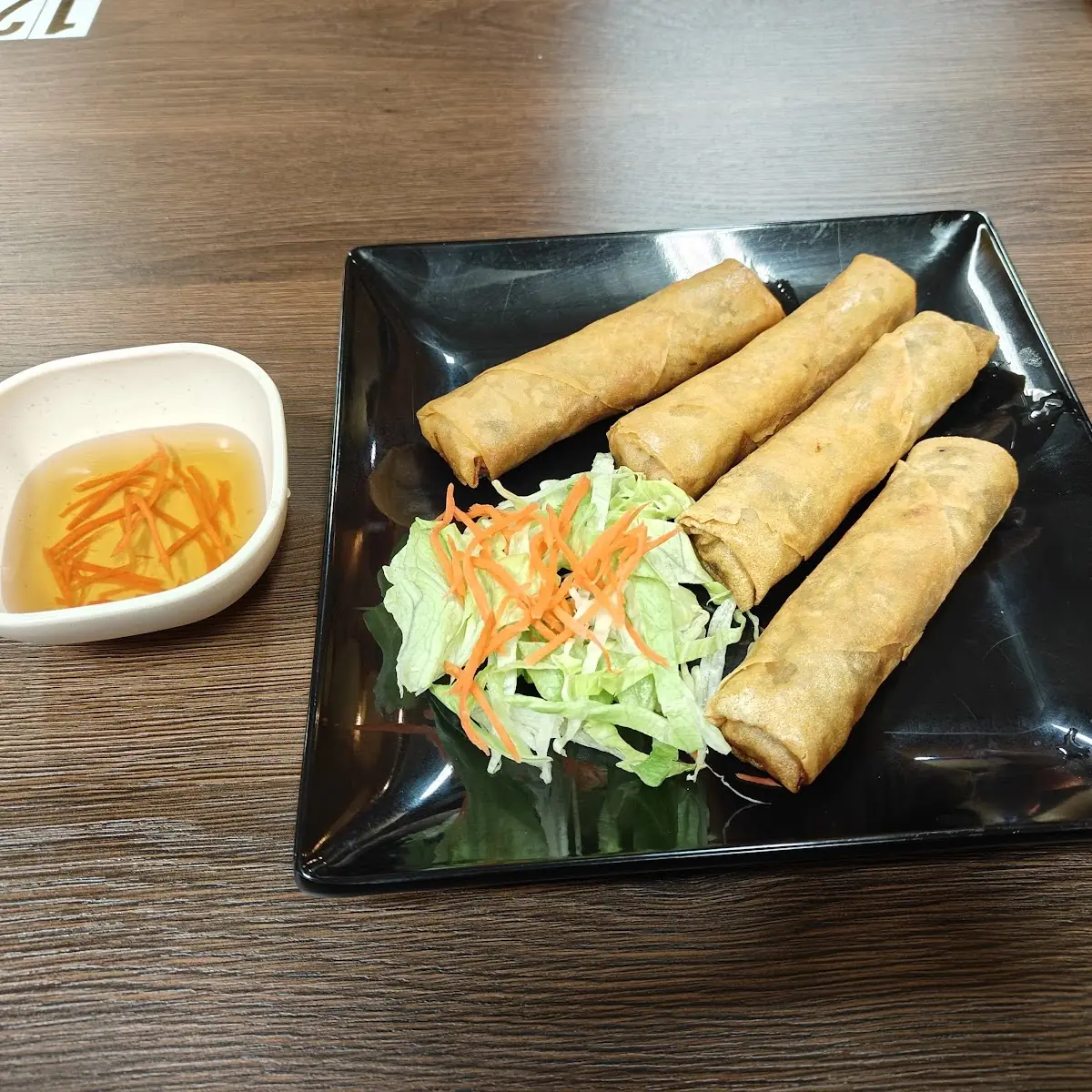 Crispy Fried Spring Rolls with Salad