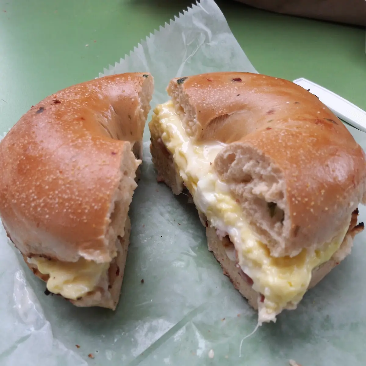 Bacon Egg and Cheese on a Jalapeño Bagel
