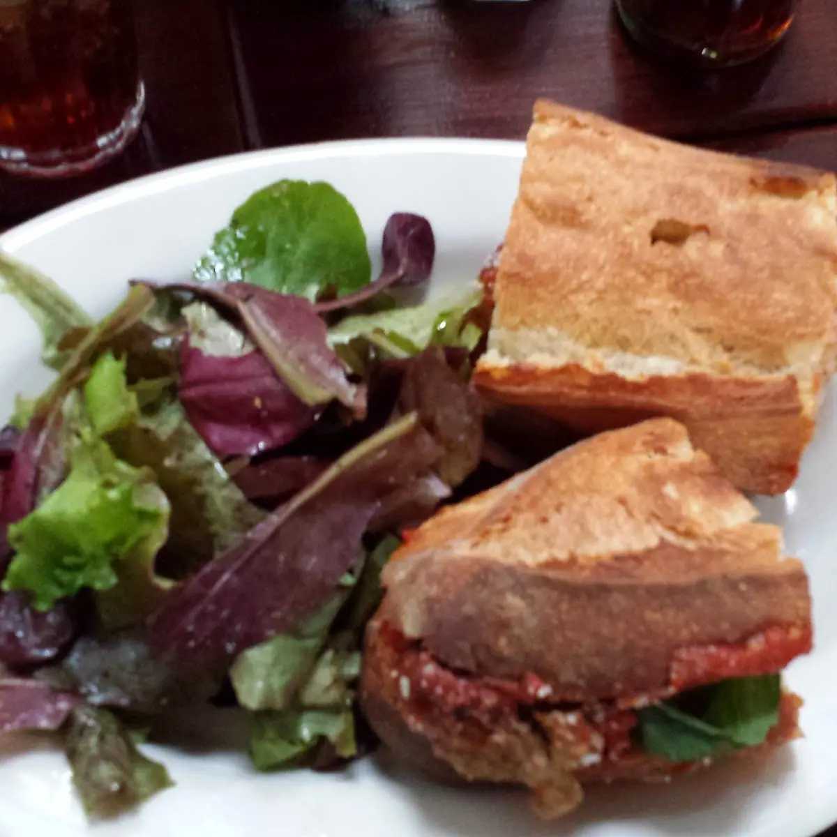 Meatball Sandwich with Salad