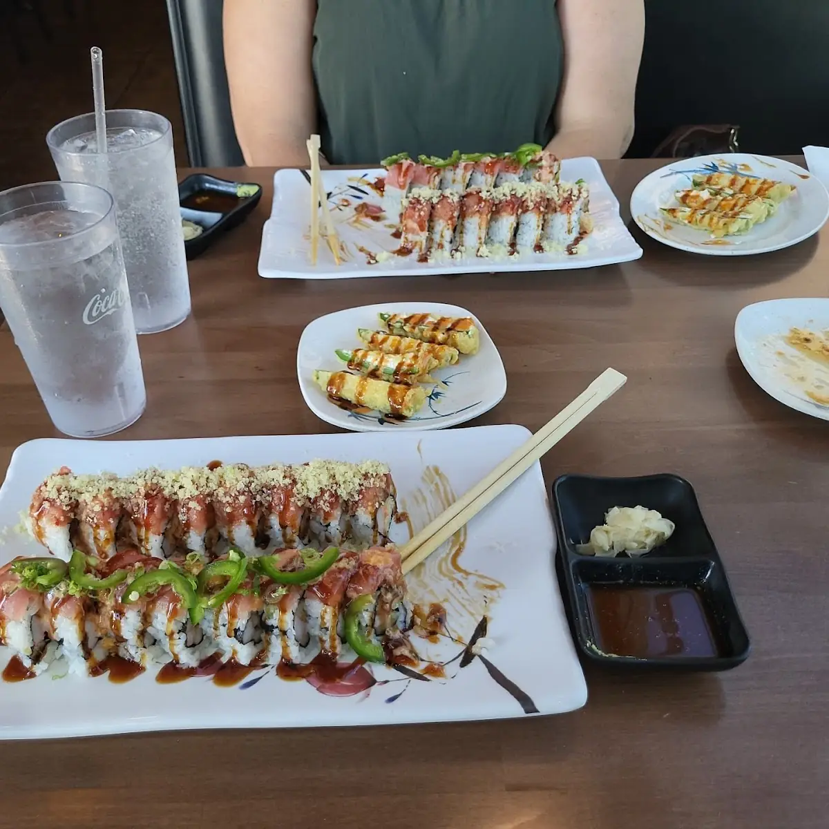 Philadelphia Roll and Red Dragon Roll