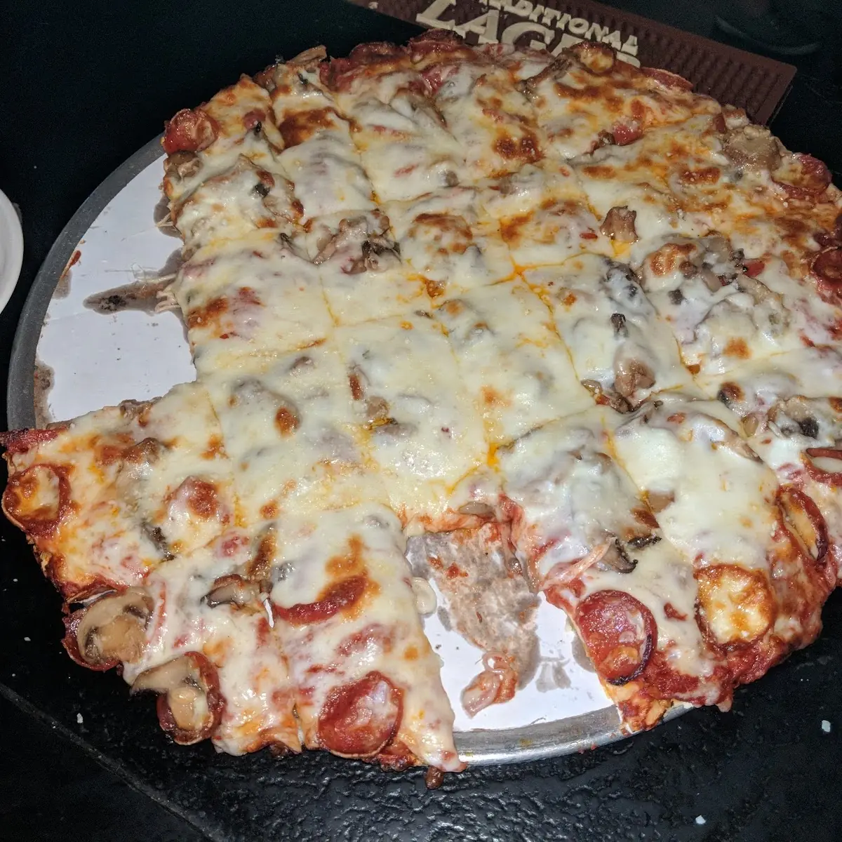 Large Pepperoni Mushroom & Double Cheese Pizza