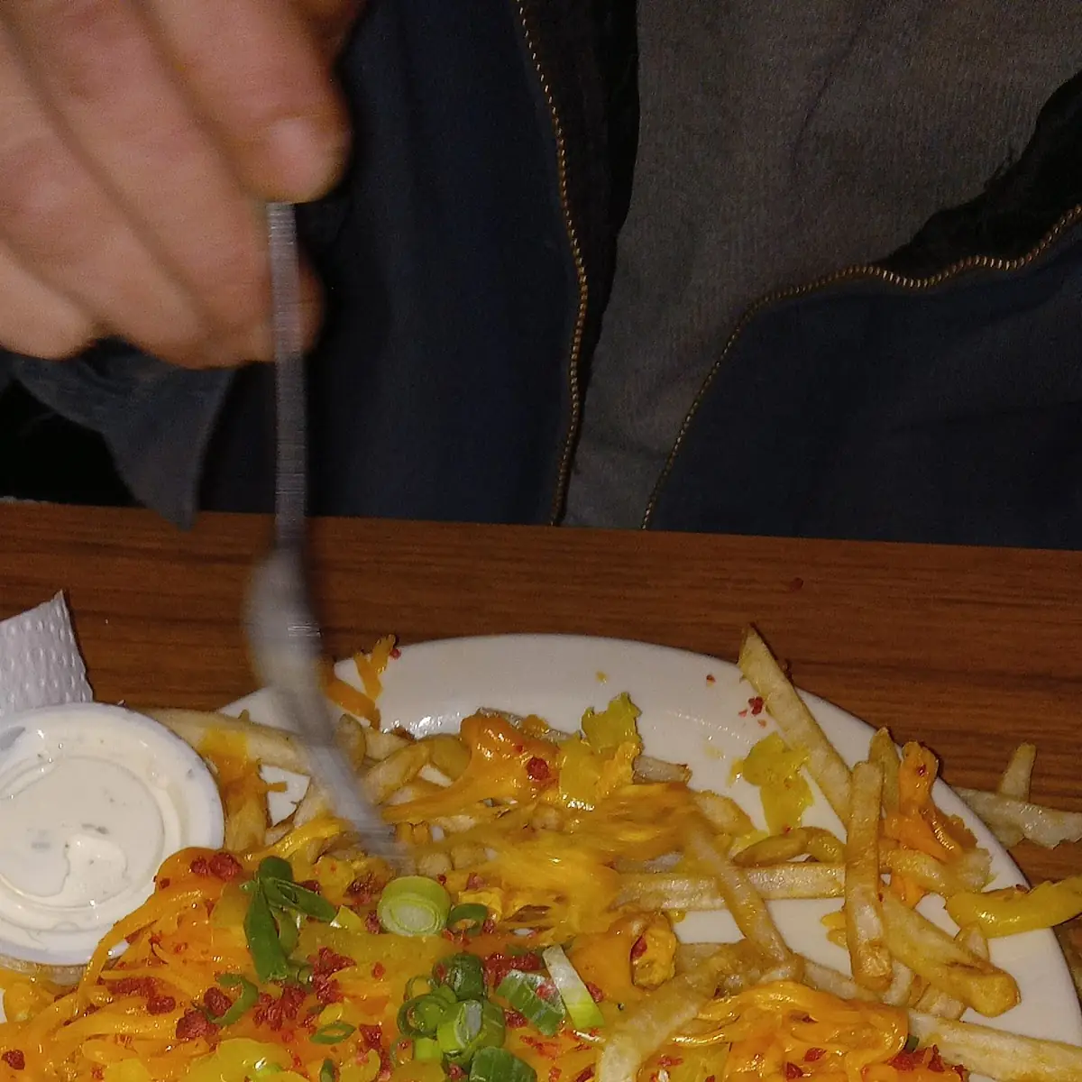 Loaded Fries with Cheese Bacon and Much MO