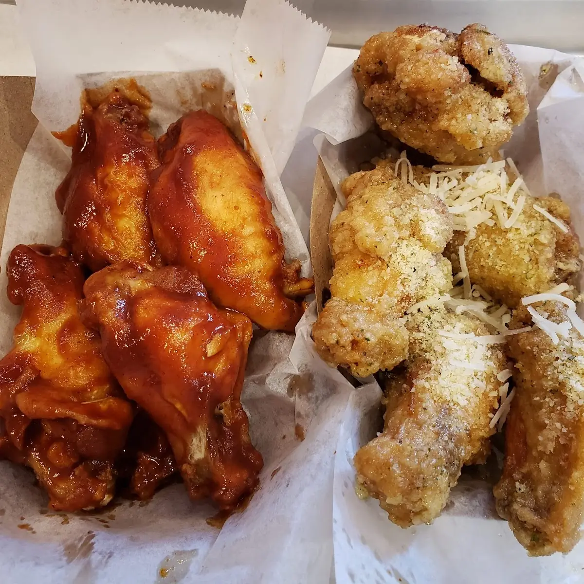 BBQ Chipotle and Garlic Parmesan Wings