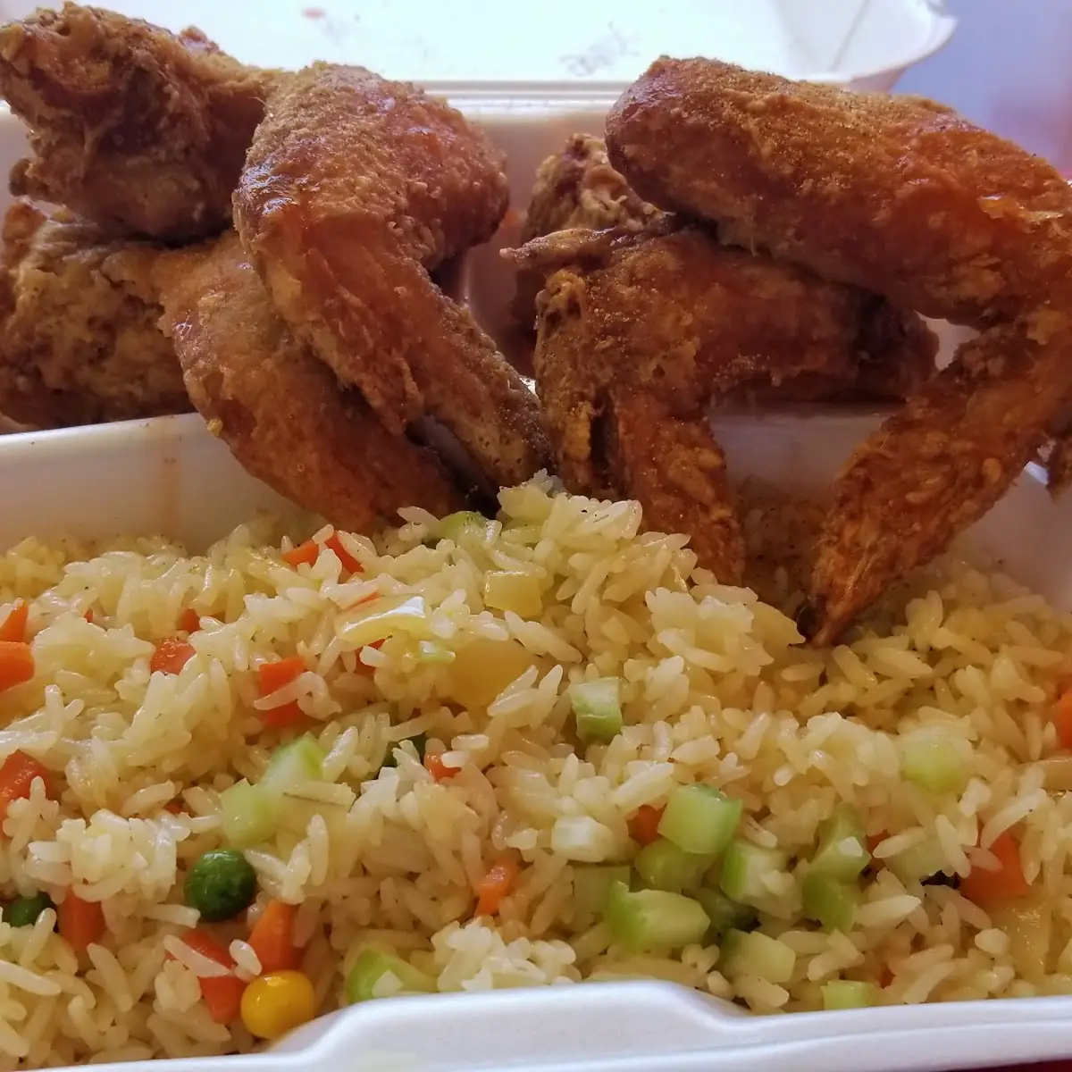 Wings w Vegetable Fried Rice