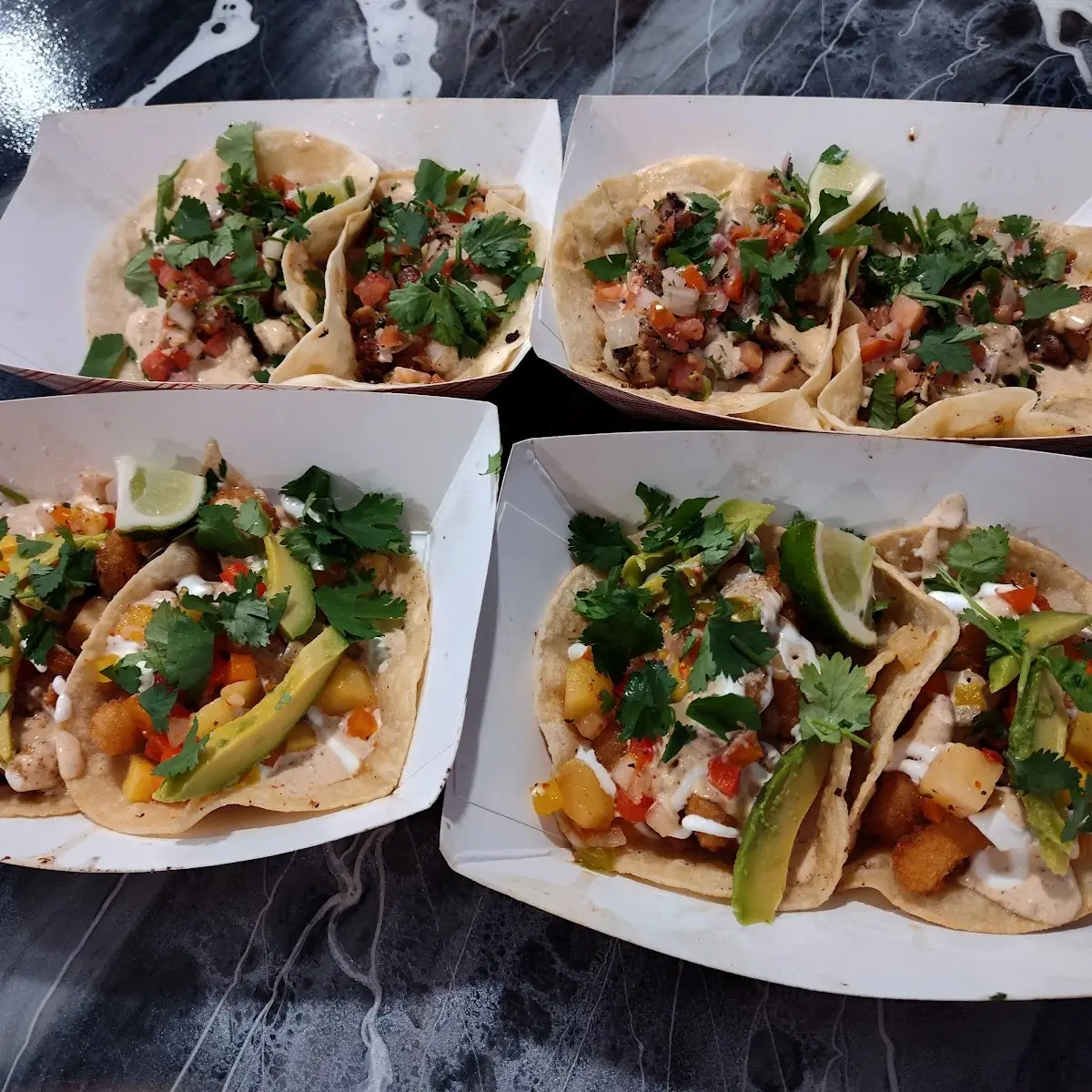 Assorted Street Tacos with Toppings