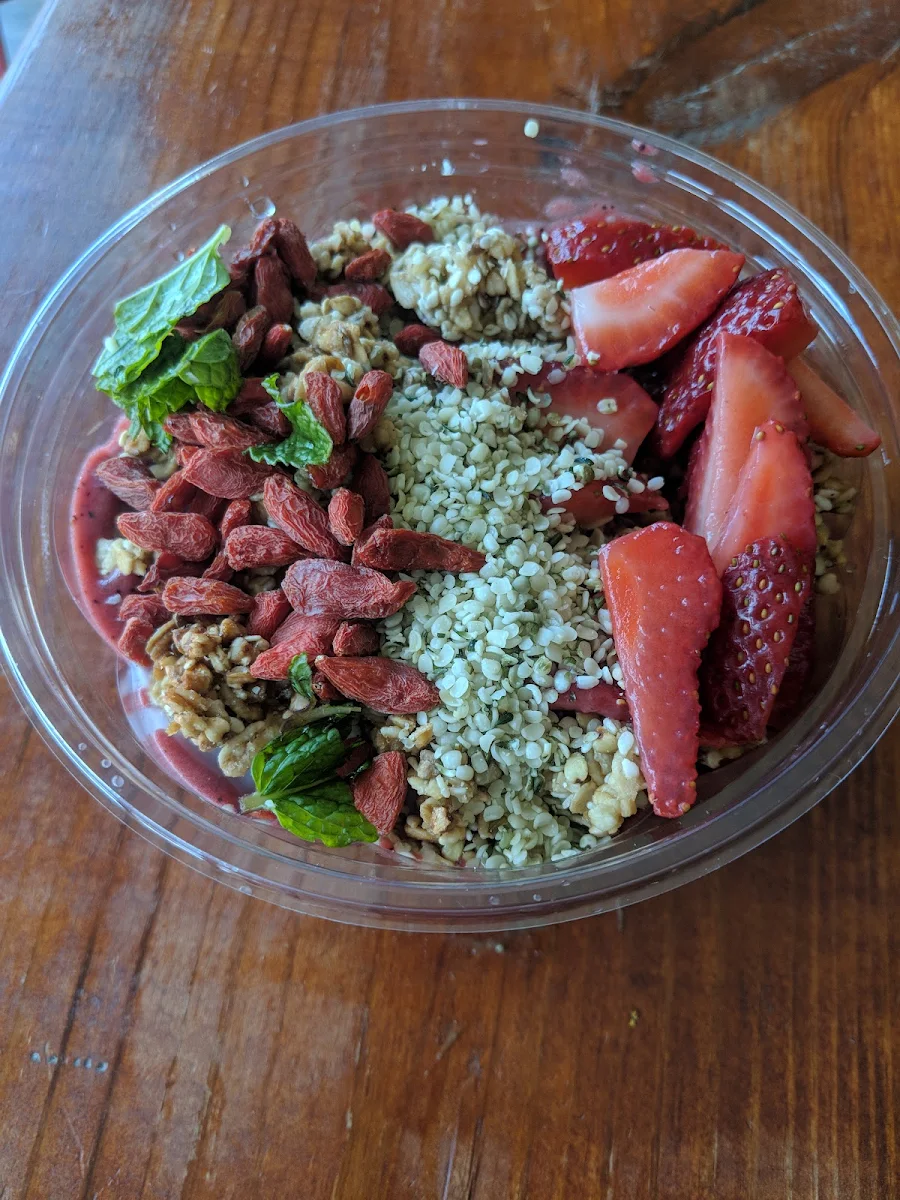 Smoothie Bowl with Strawberries on Top