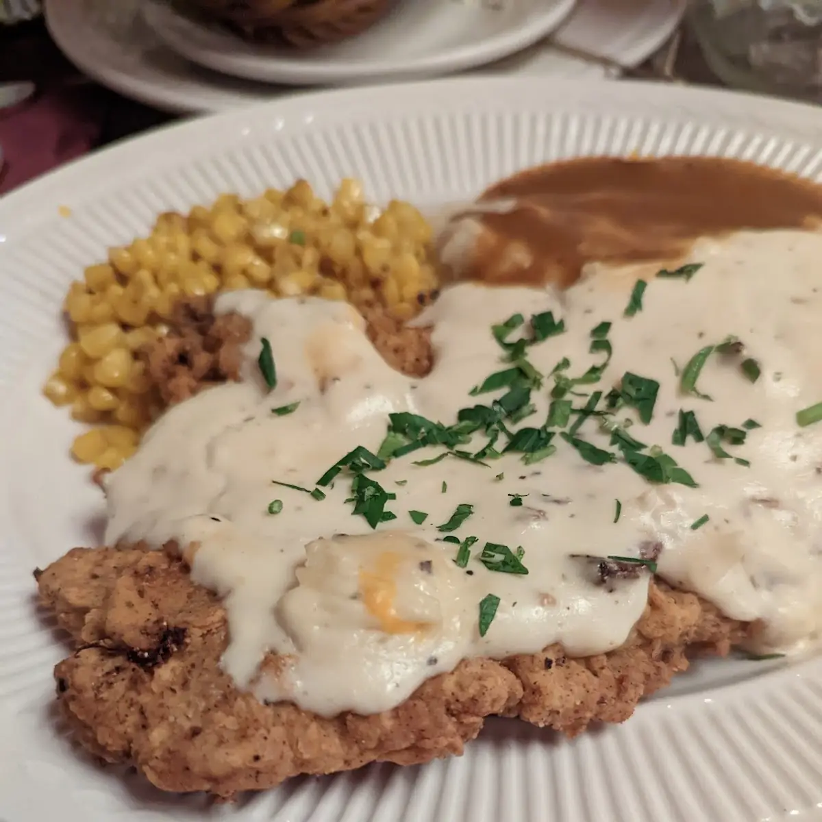 Roasted Corn Mashed Potatoes with Gravy