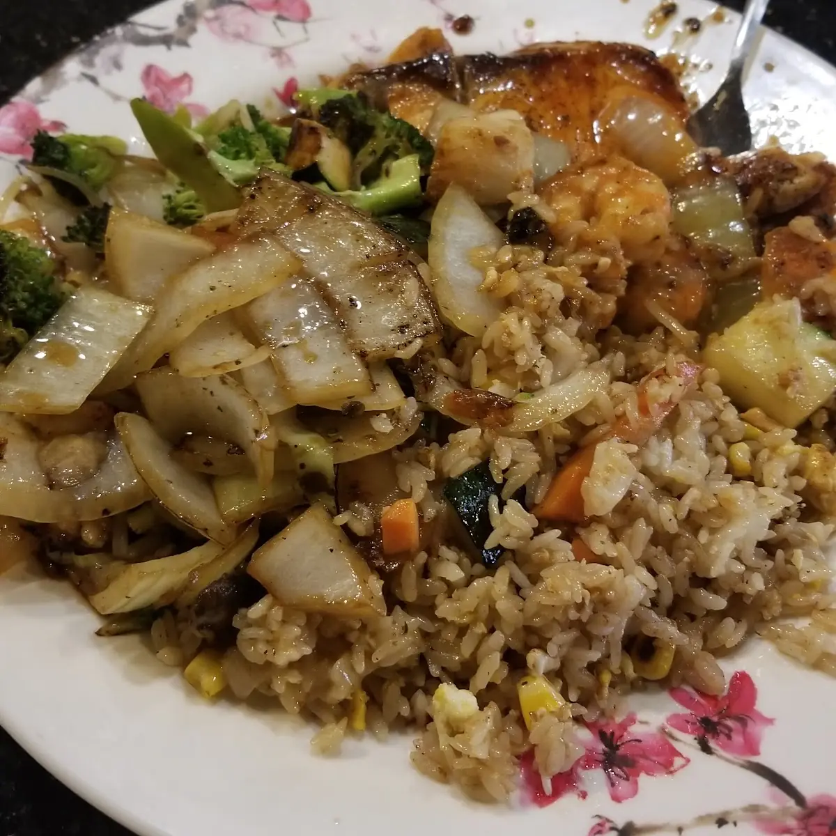 Salmon Shrimp Mix Veggies & Rice