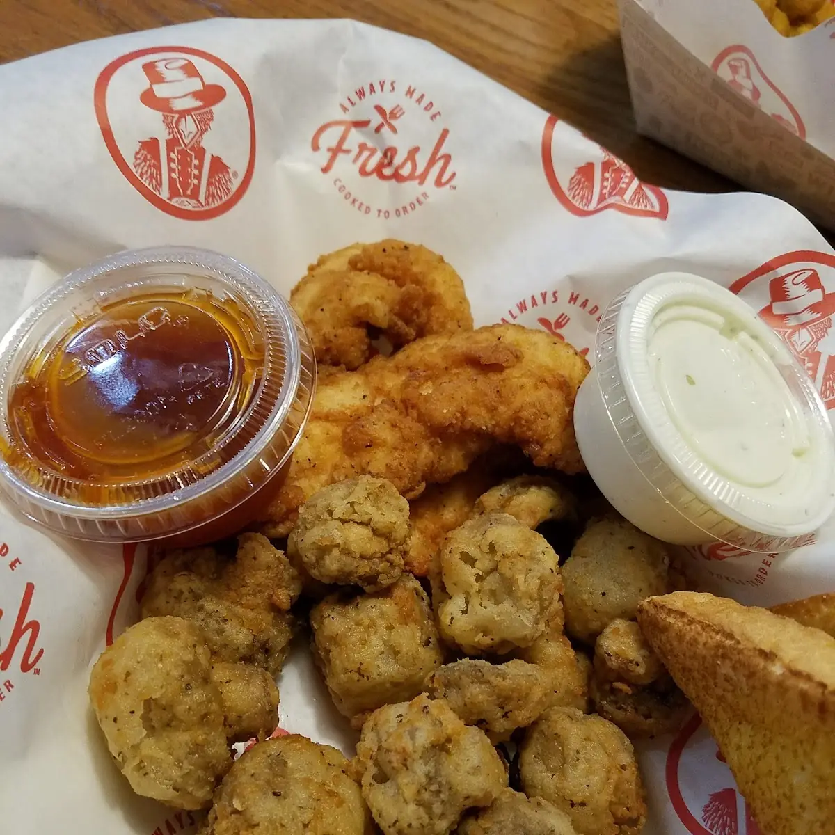 Chicken Finger Basket with Fried Pickles