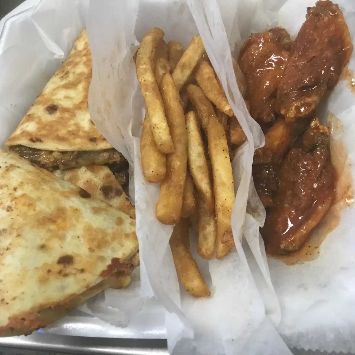 Wings and Quesadilla