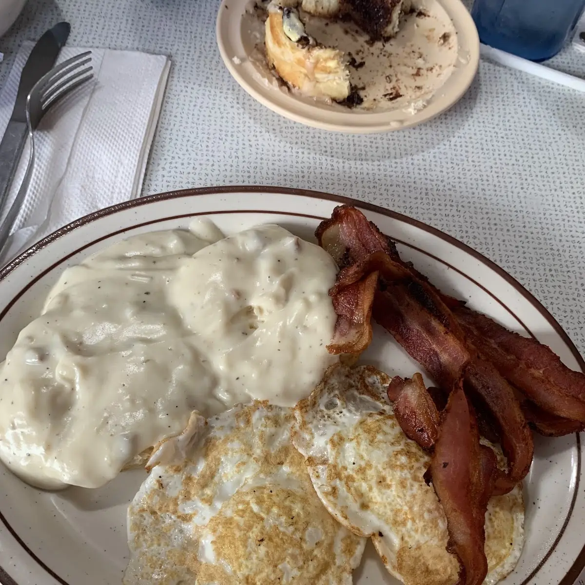 Bacon Biscuits and Gravy with Hash Browns
