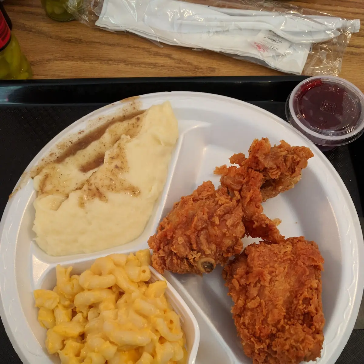 Fried Chicken with blsck