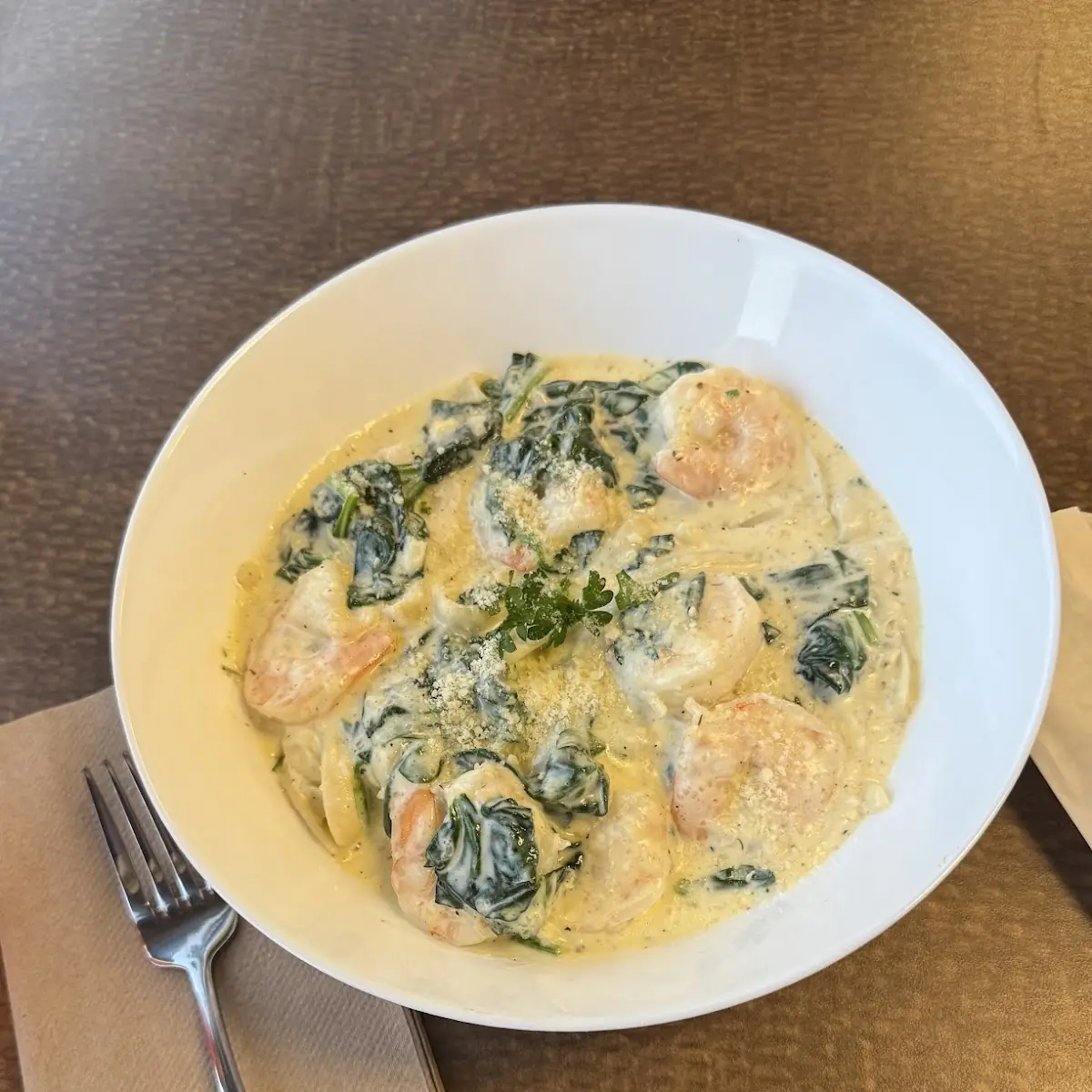 Shrimp Alfredo with Spinach