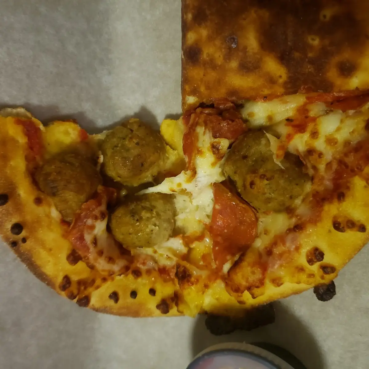 Meatball Pepperoni Pizza