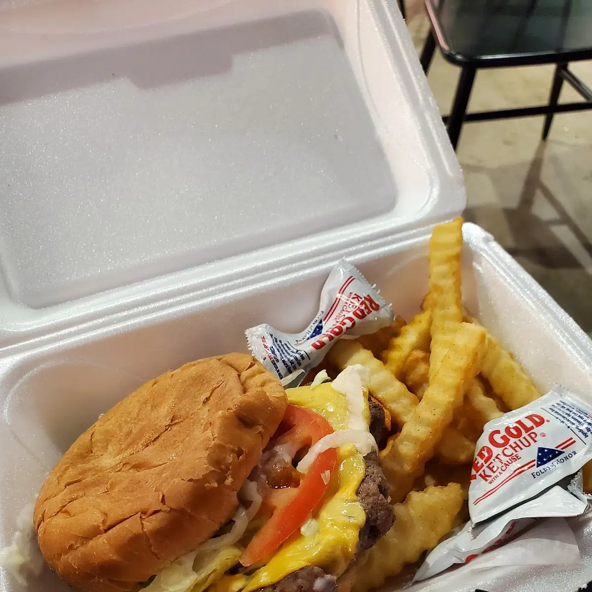 Cheese Burger and Fries