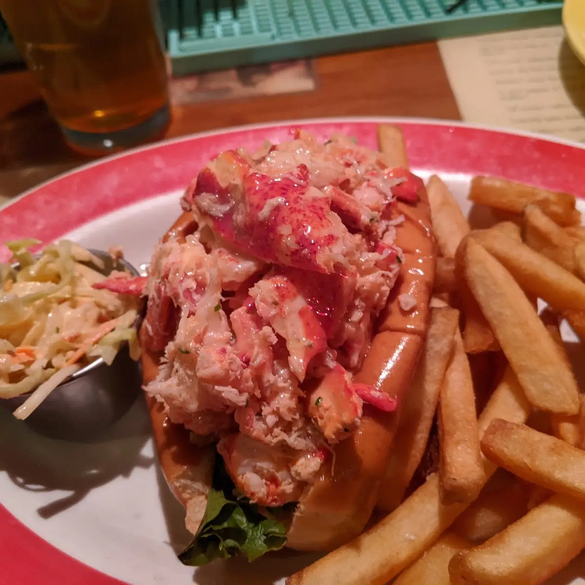 Lobster Roll with Pickles & Fries
