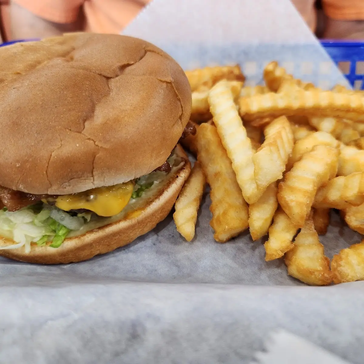 Bacon Cheese Burger & Fries