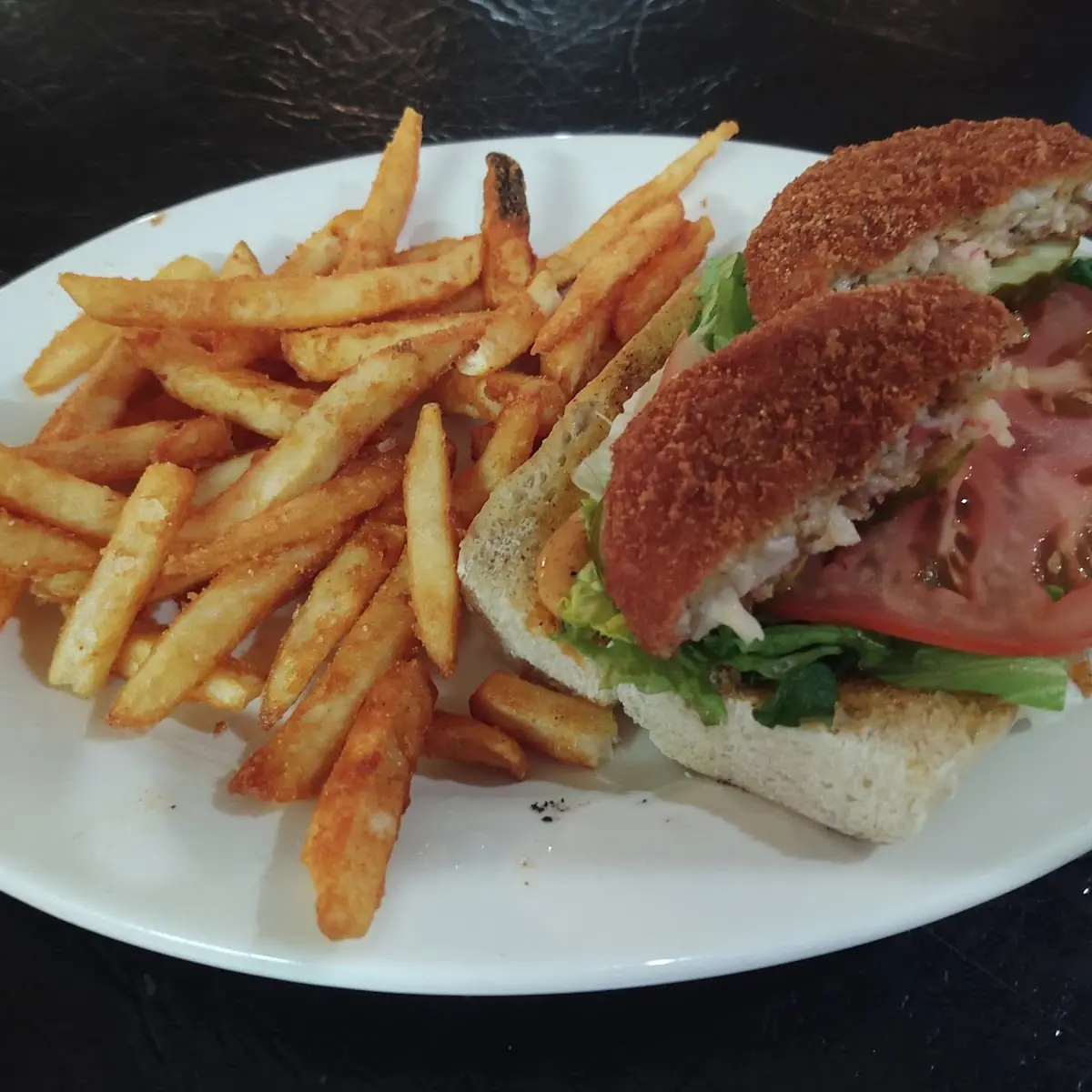 Crab Cake PO Boy & Fries