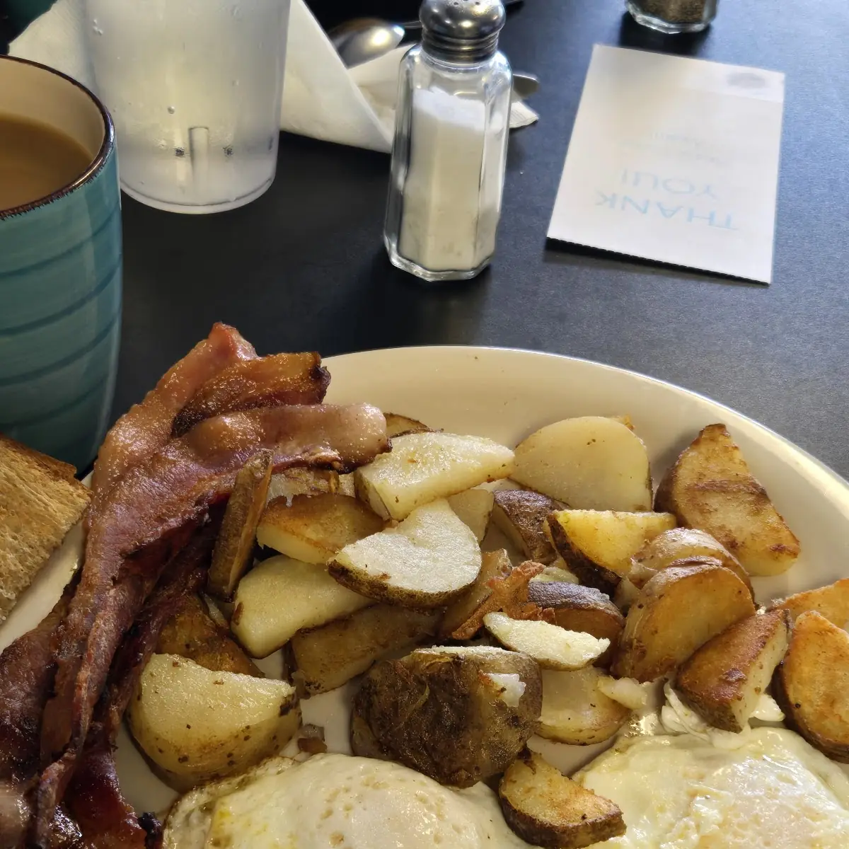 2 Eggs Bacon Home Fries Wheat Toast