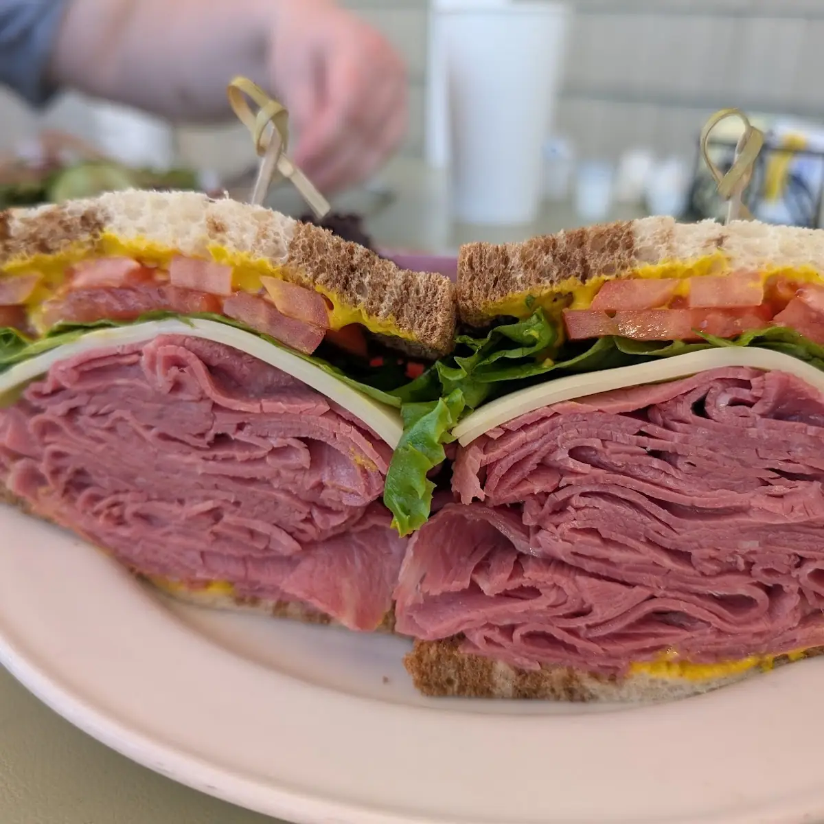 Corned Beef Sandwich and Salad