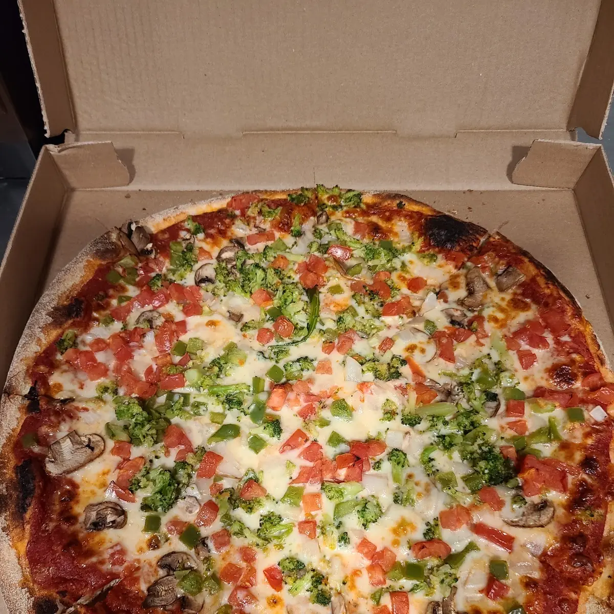 Large BBQ Chicken Pizza Cooked Well Done