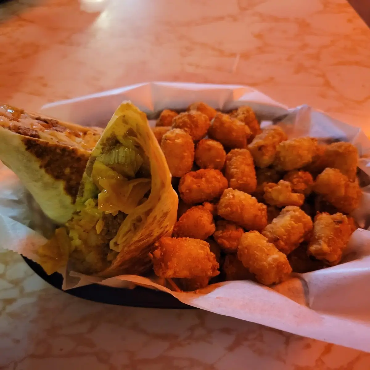 Hangover Wrap with Tater Tots