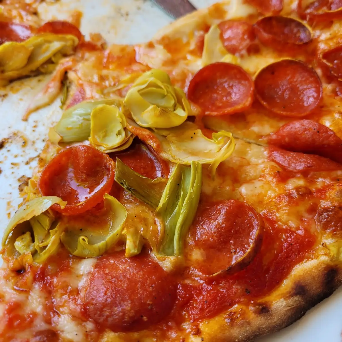 Artichokes Pepperoni Pizza