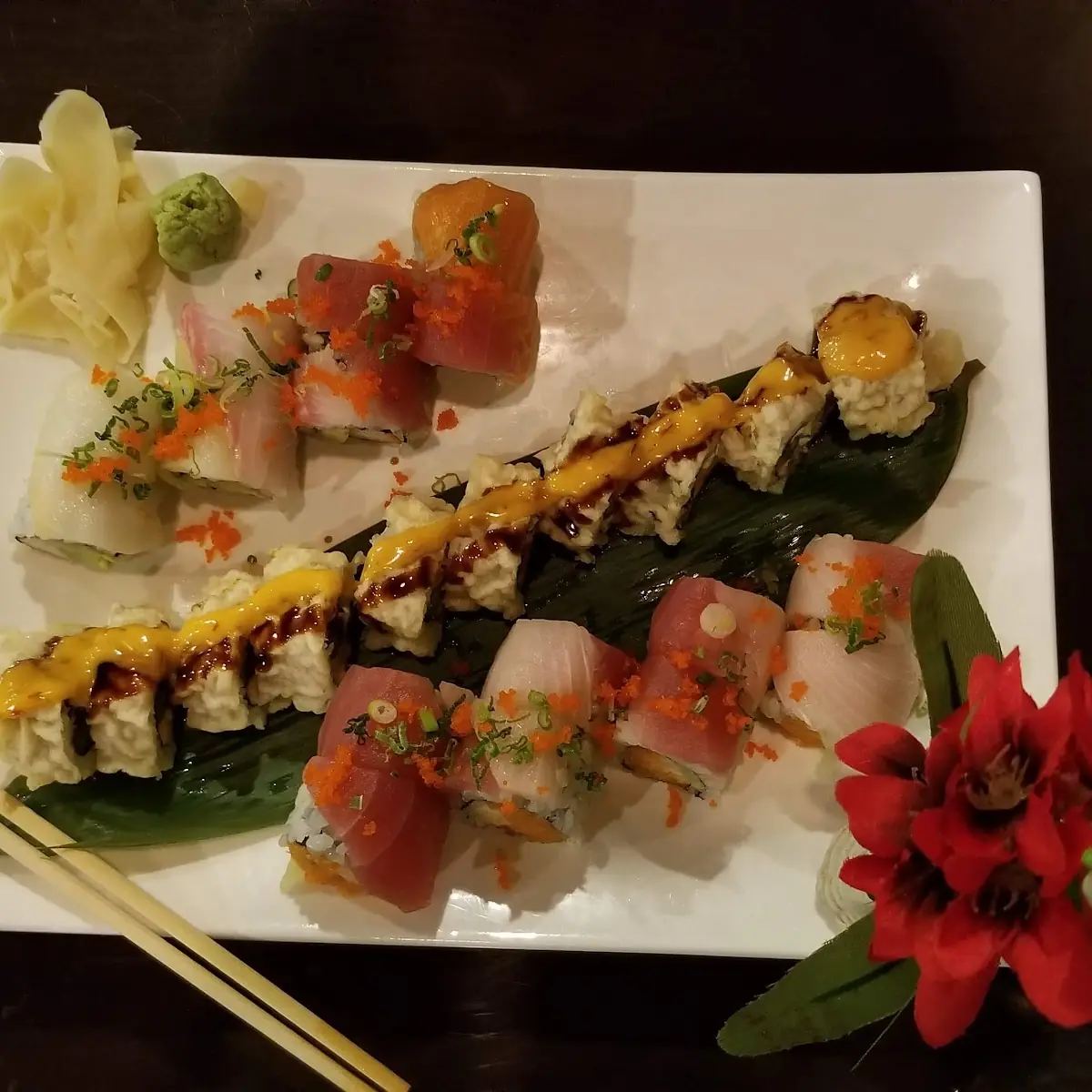 Yellow Tail Scallion Roll Alaska Roll