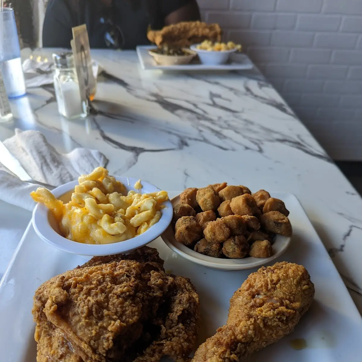 Fried Chicken Okra Macaroni Cheese