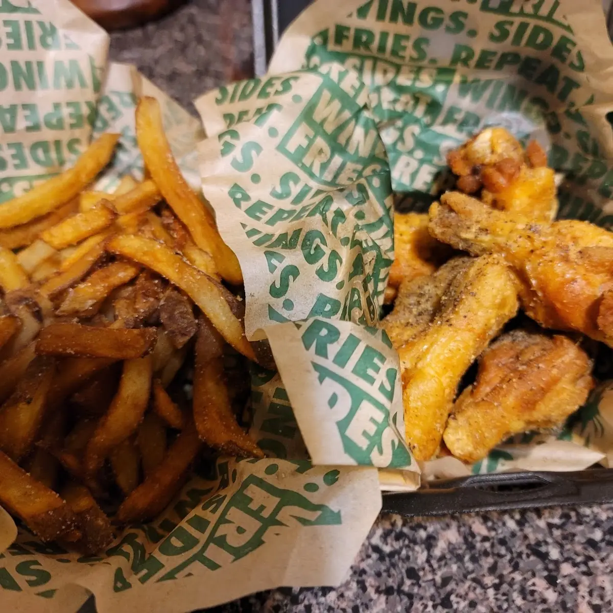 Lemon Pepper Wings and Fries