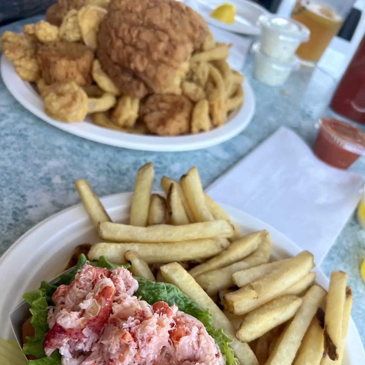 Lobster Roll and Seafood Platter