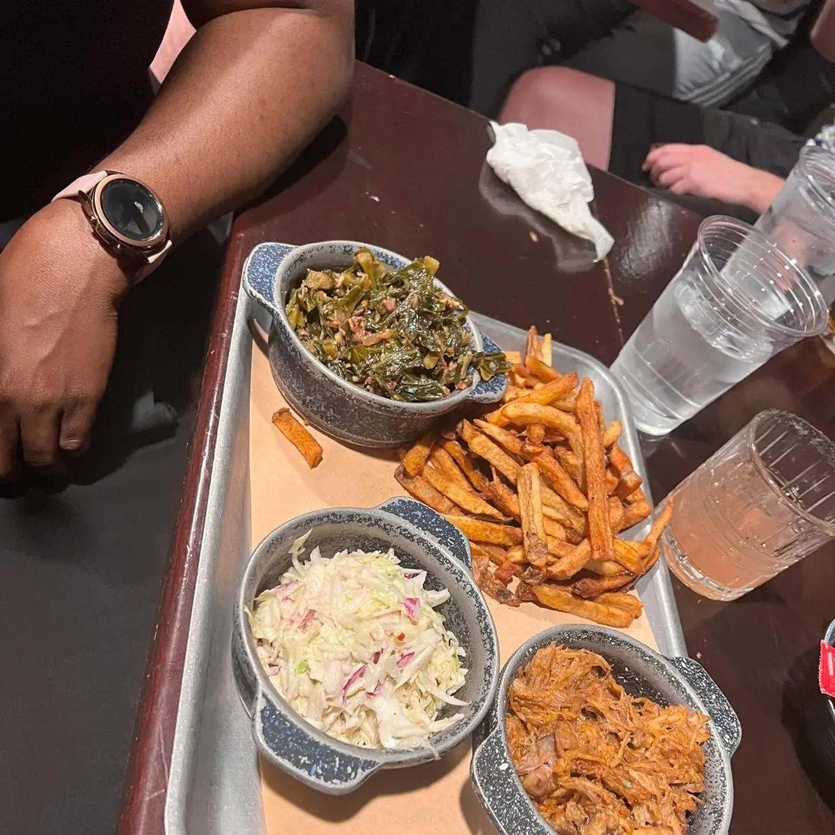 Collard Greens Fries Pulled Pork