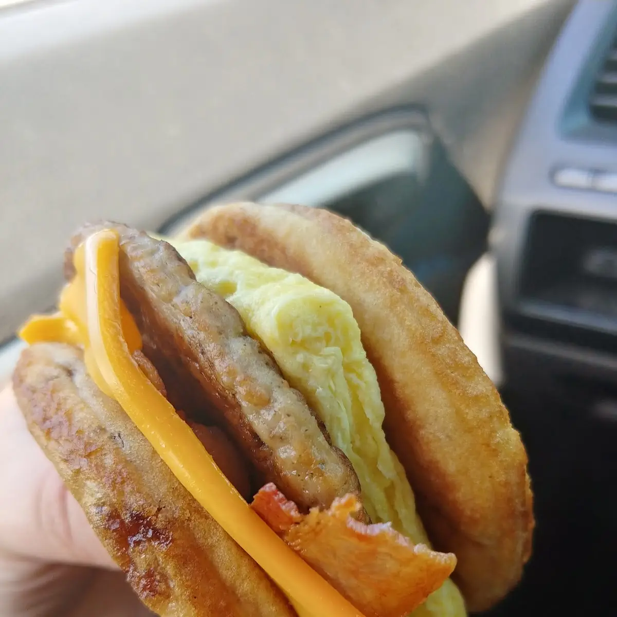 Bacon Egg and Cheese Mcgriddle Added Sausage