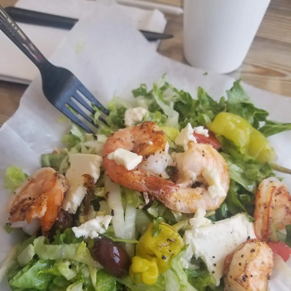 Greek Salad with Grilled Shrimp