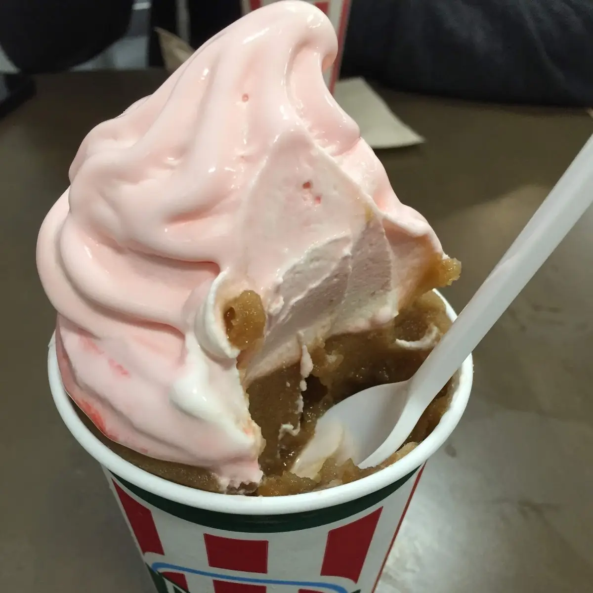 Raspberry and Caramel Soft Serve