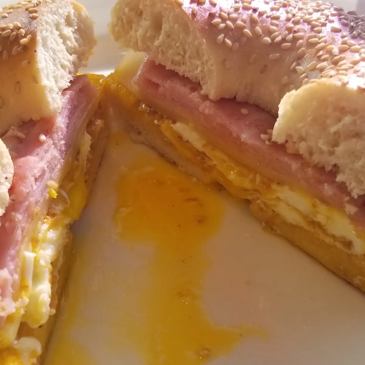 Ham Egg and Cheese on a Bagel