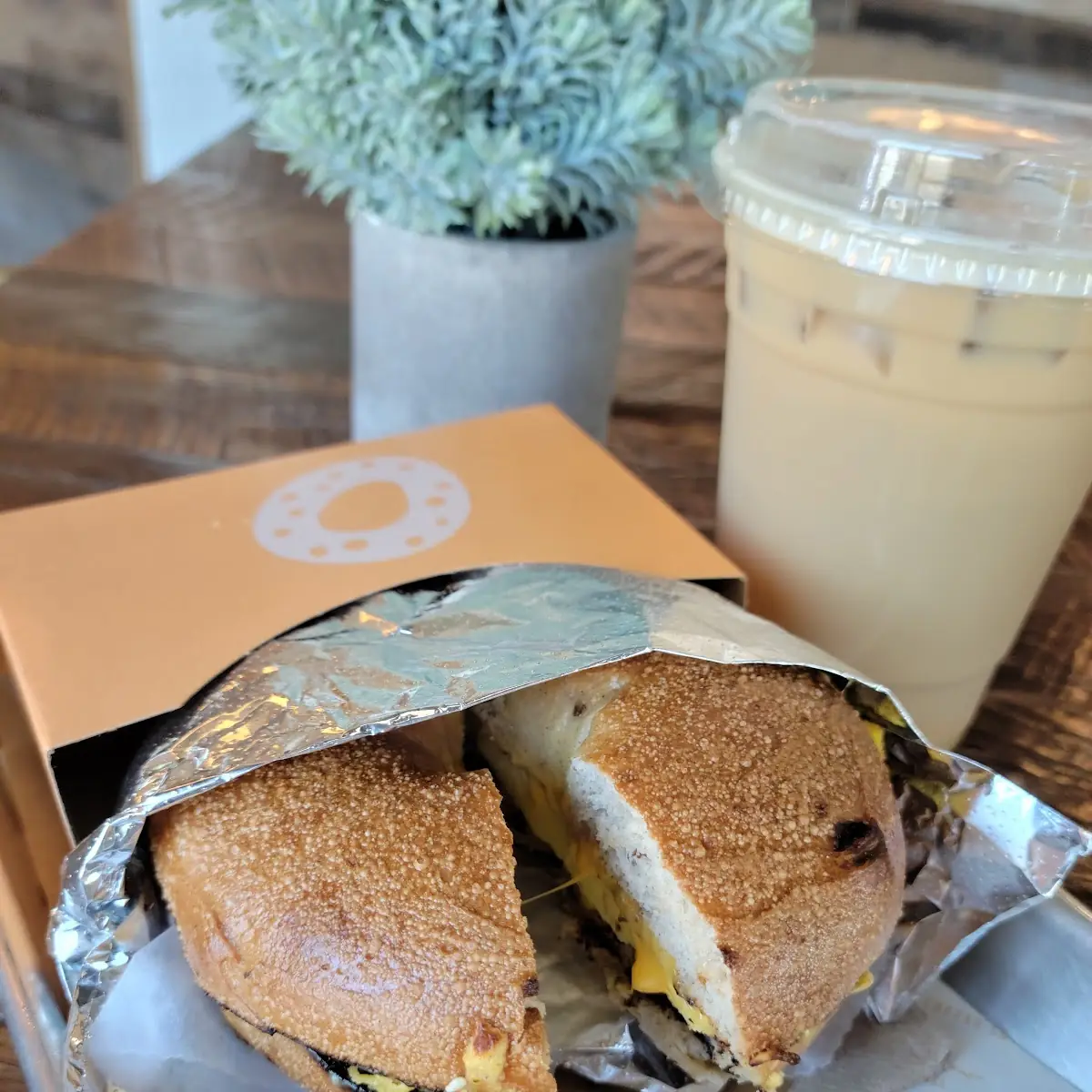 Egg and Cheese on a Cinnamon Raisin Bagel