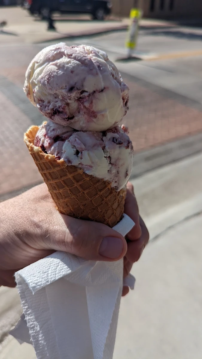 Goat Cheese Ice Cream with Cherries