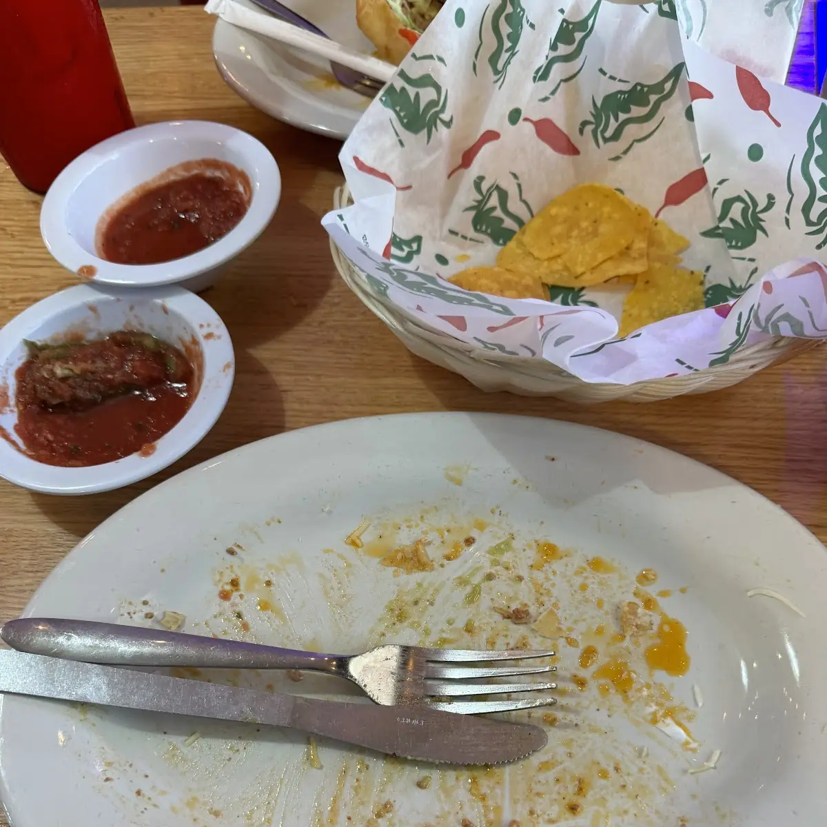 Empty Plate of Taco Salad